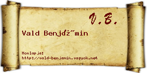 Vald Benjámin névjegykártya