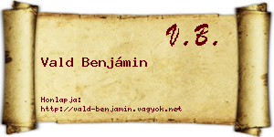 Vald Benjámin névjegykártya